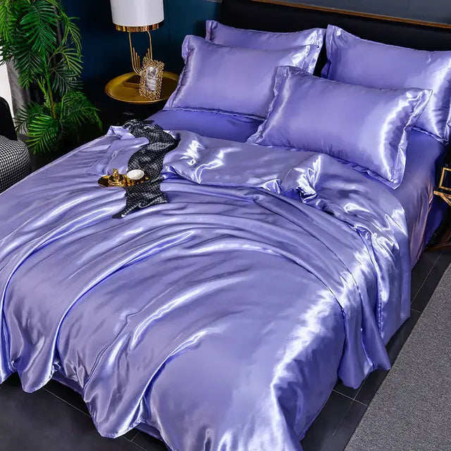 Velouria Silky Satin Duvet Cover, 17 Colours, 5 Sizes Plus Pillowcases