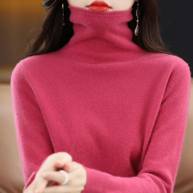 Pull en laine mérinos, tricot classique de luxe Aurelia pour femmes