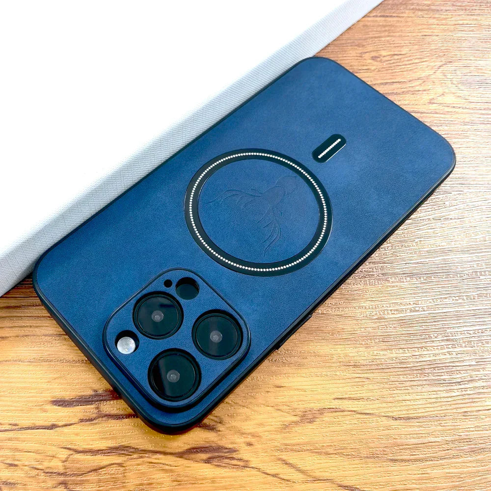 Cedar Vale Faux Leather iPhone Case with MagSafe, Deer Emblem