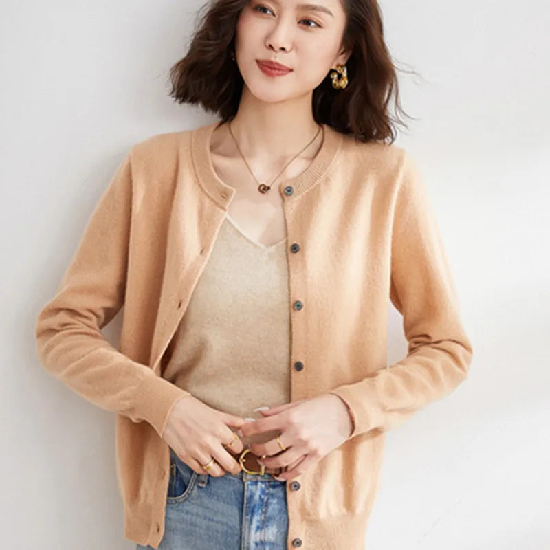 Cashmere Cardigan Sweater, Lyria Button-Front Knit for Spring and Fall