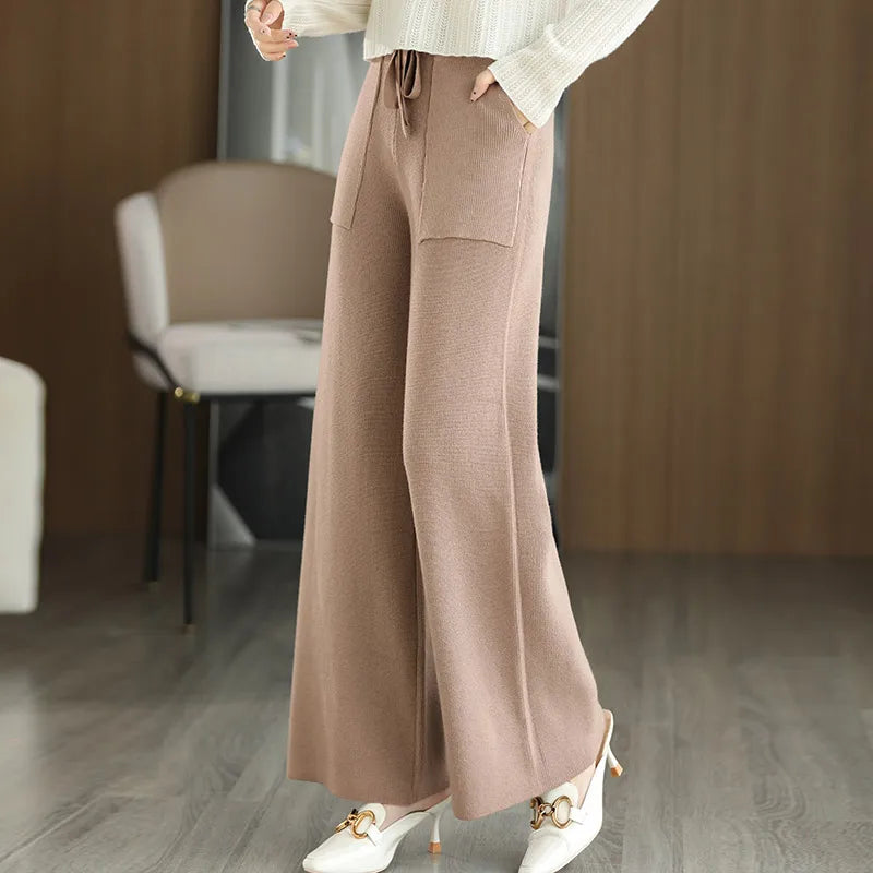 Aveline Wide-Leg Wool Sweatpants for Everyday Loungewear