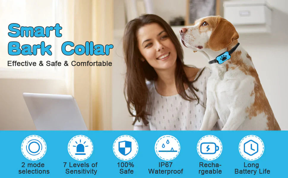 Collare antiabbaio intelligente per cani, senza scosse: beep e vibrazione, CalmPaw