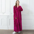 CozyNest Thermal Flannel Maternity Robe, Extra-Long Fit