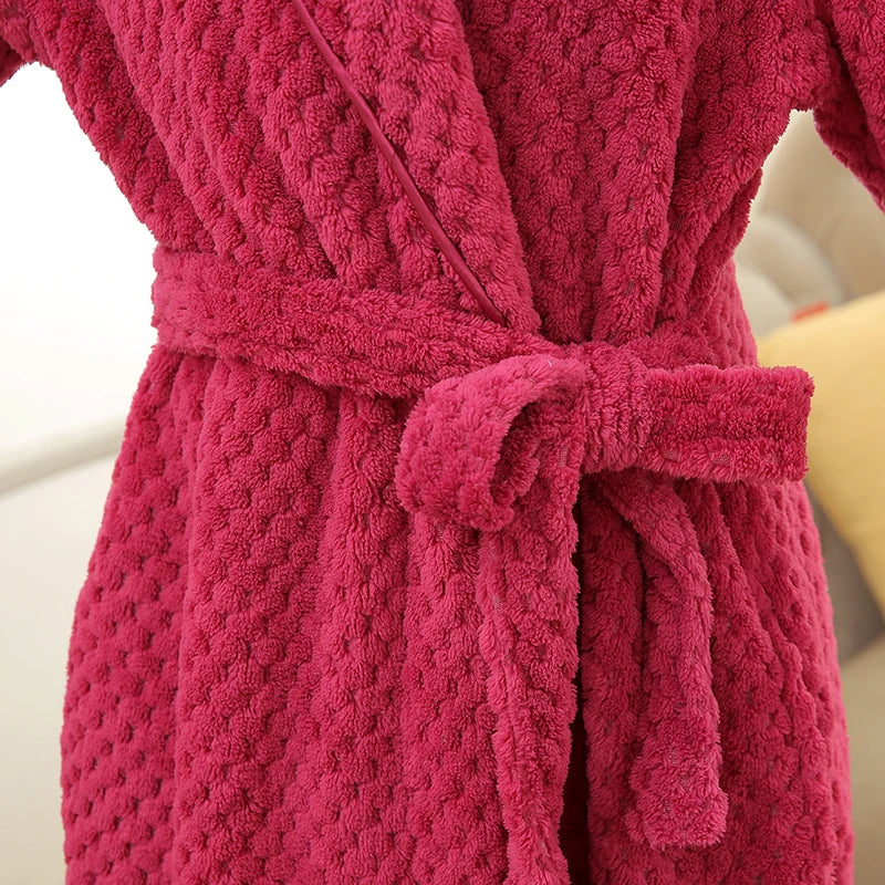 CozyNest Thermal Flannel Maternity Robe, Extra-Long Fit