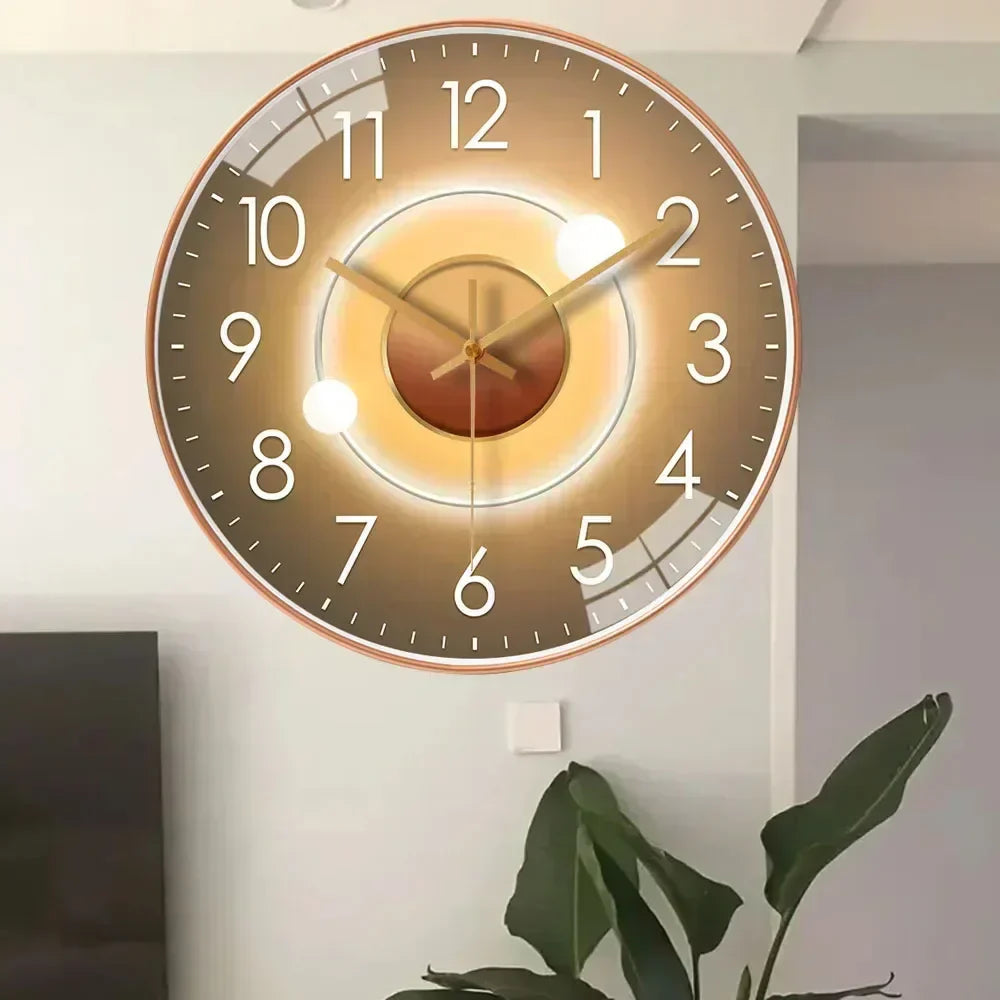 Lautlose, nicht tickende Wanduhr mit klassischem rundem Zifferblatt für Schlafzimmer oder Büro