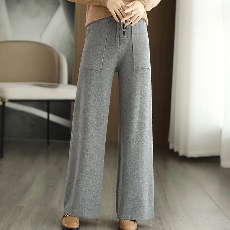 Aveline Wide-Leg Wool Sweatpants for Everyday Loungewear