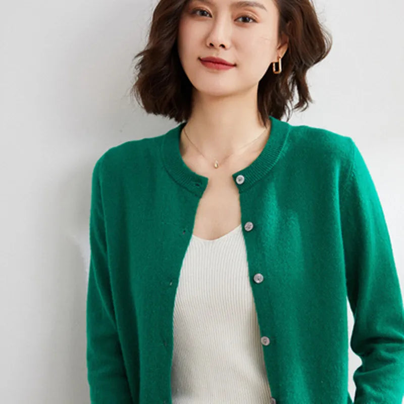 Cashmere Cardigan Sweater, Lyria Button-Front Knit for Spring and Fall