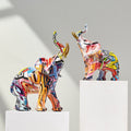 Aurella Hand-Painted Resin Elephant Figurine, Nordic or Graffiti