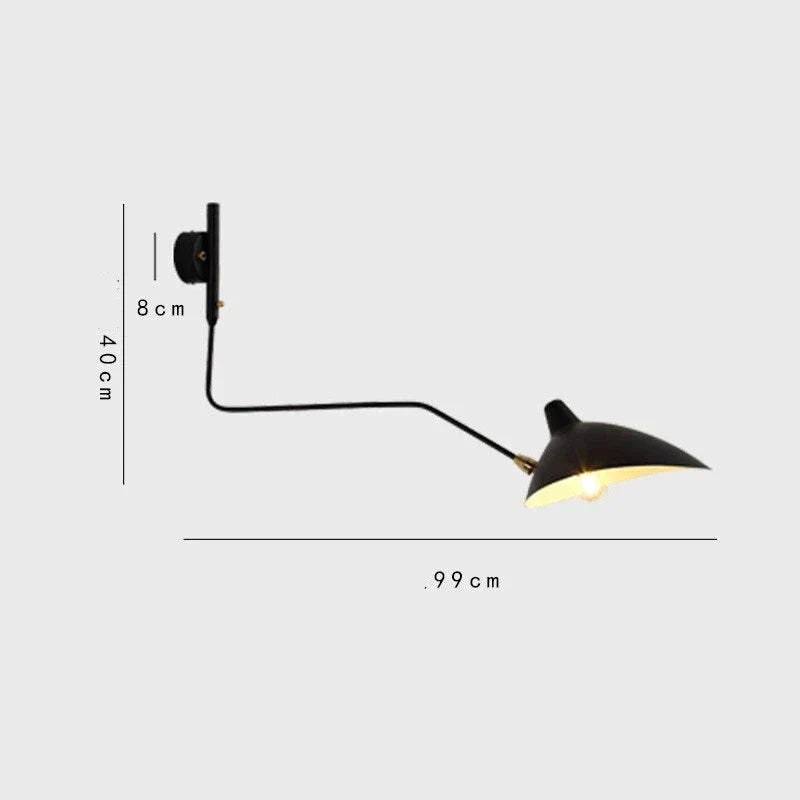 LumiArc Duo Wall Sconce With 1 Or 2 Rotating Arms, Matte Black