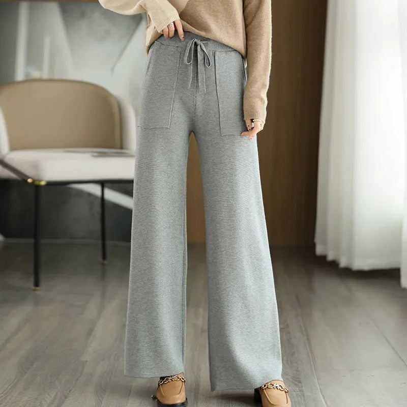 Aveline Wide-Leg Wool Sweatpants for Everyday Loungewear