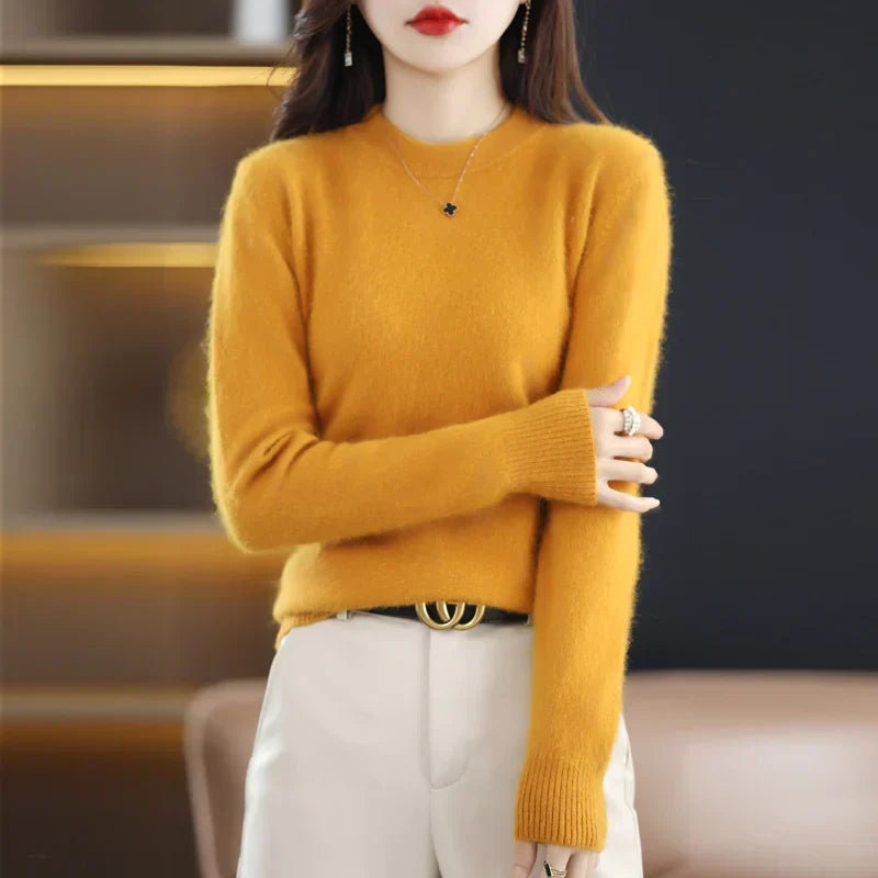 Kasjmier trui met ronde hals, Silara slim-fit pullover voor dagelijks gebruik