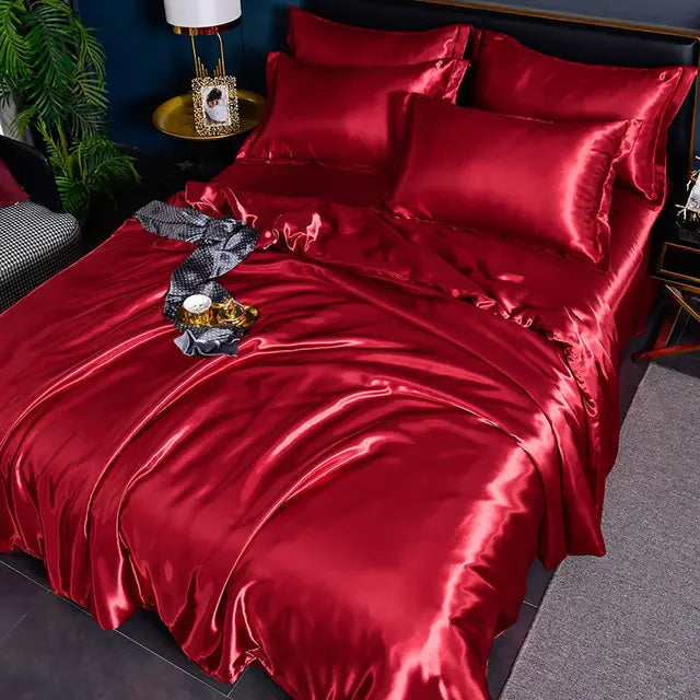 Velouria Silky Satin Duvet Cover, 17 Colours, 5 Sizes Plus Pillowcases