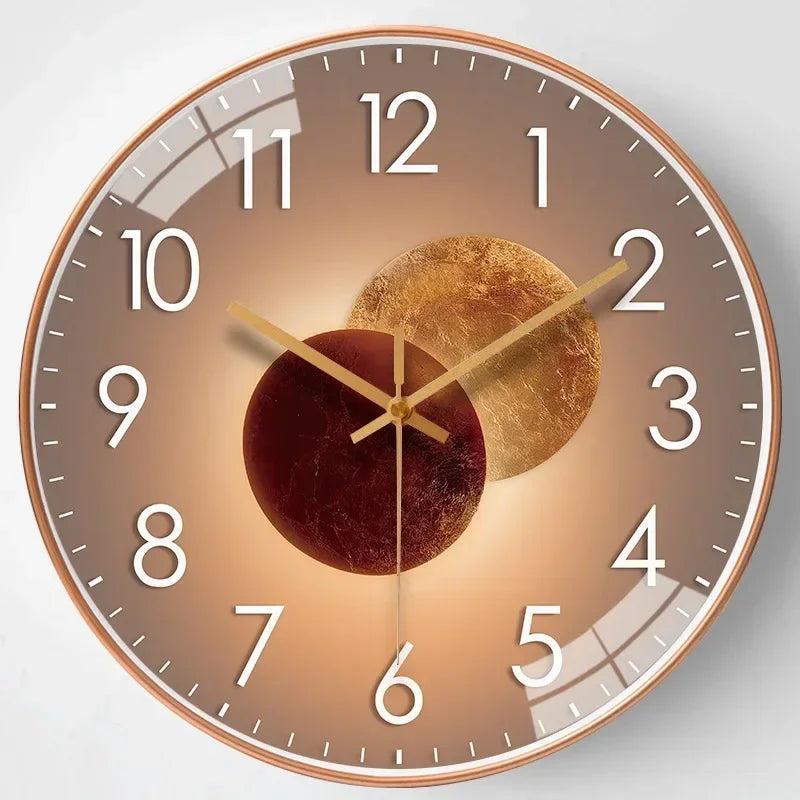 Lautlose, nicht tickende Wanduhr mit klassischem rundem Zifferblatt für Schlafzimmer oder Büro