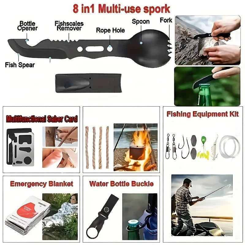 Kompletny zestaw survivalowy na kemping, etui SummitGuard Pro do pieszych wędrówek i na szlak