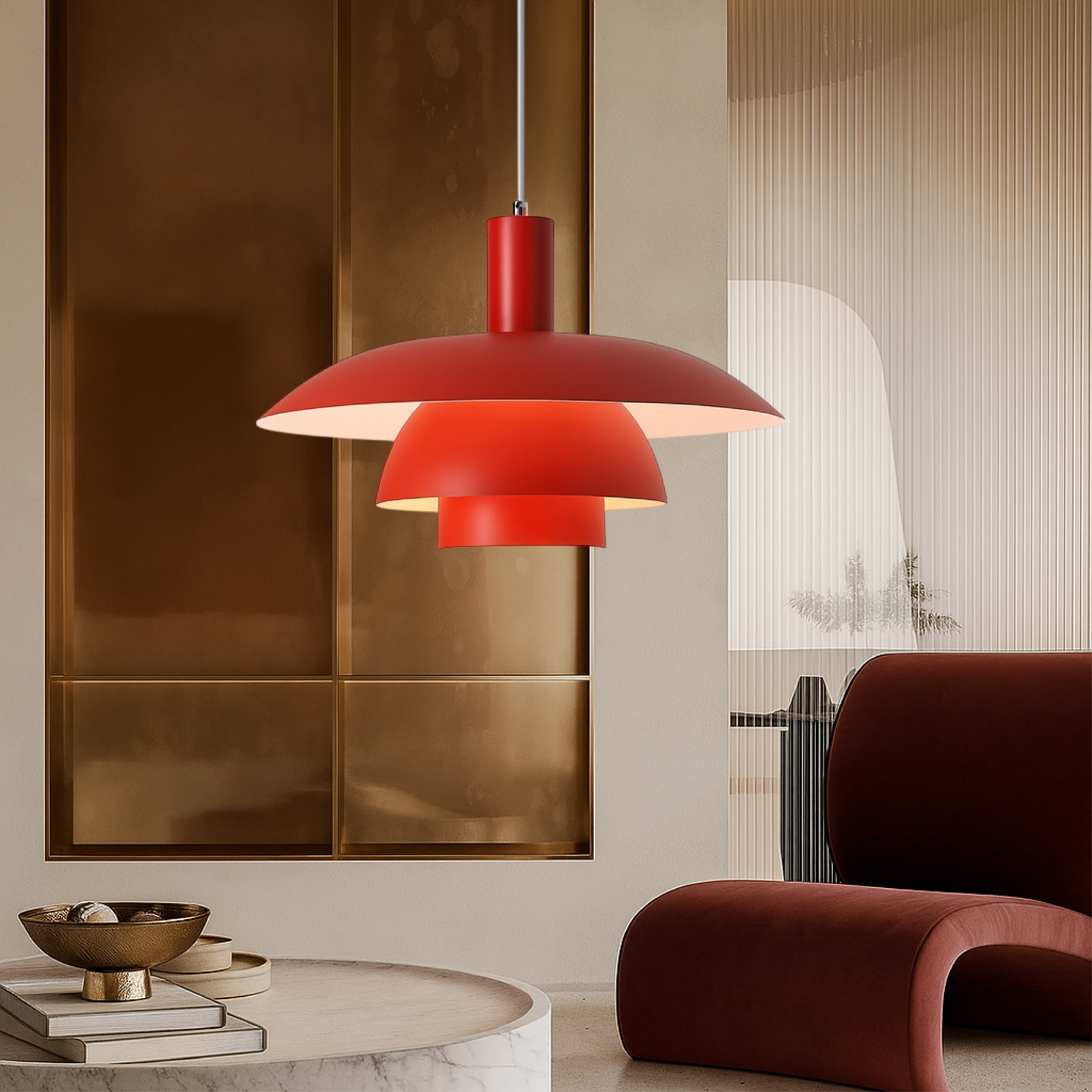 Lampada a sospensione Liora in stile nordico, in quattro colori e due dimensioni