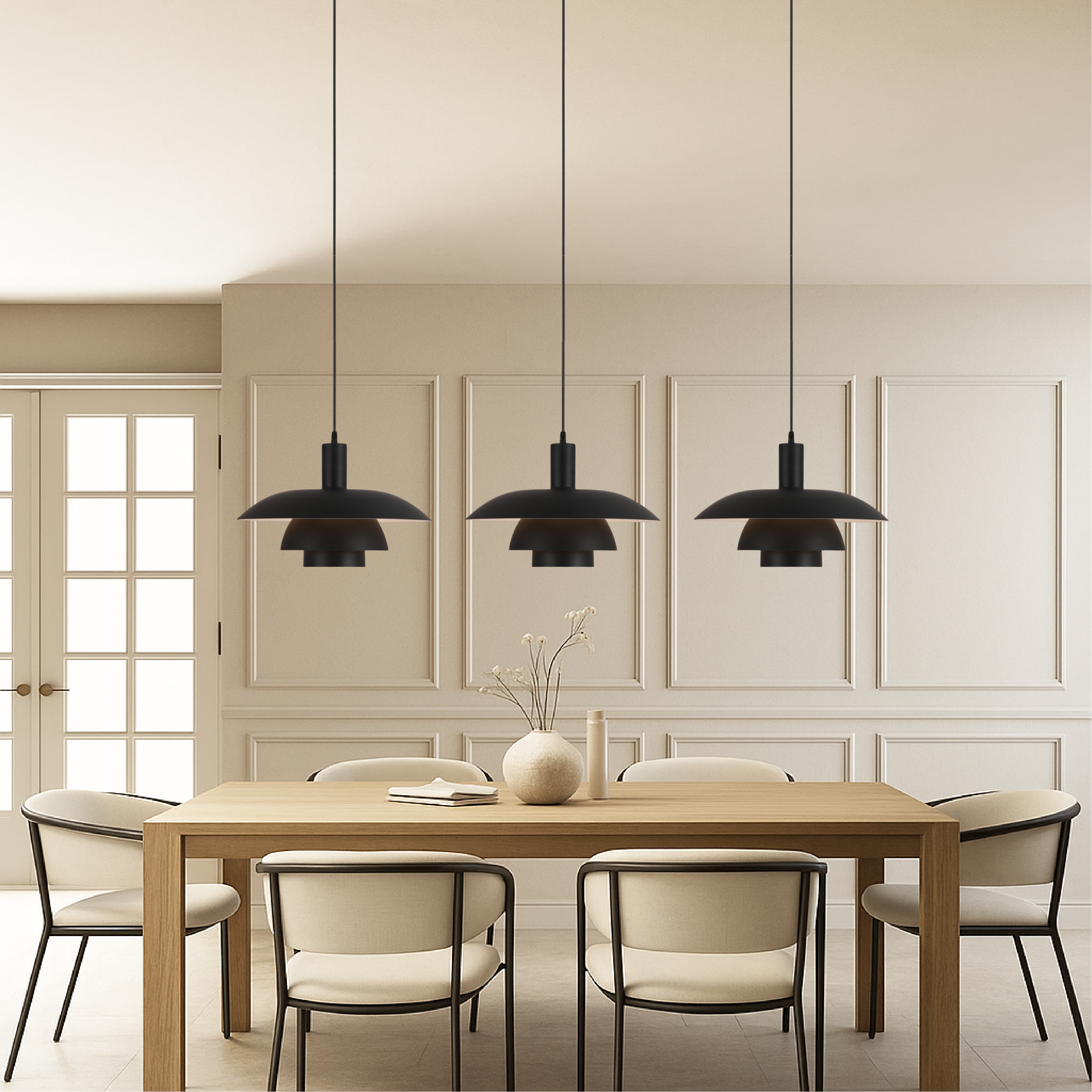 Lampada a sospensione Liora in stile nordico, in quattro colori e due dimensioni