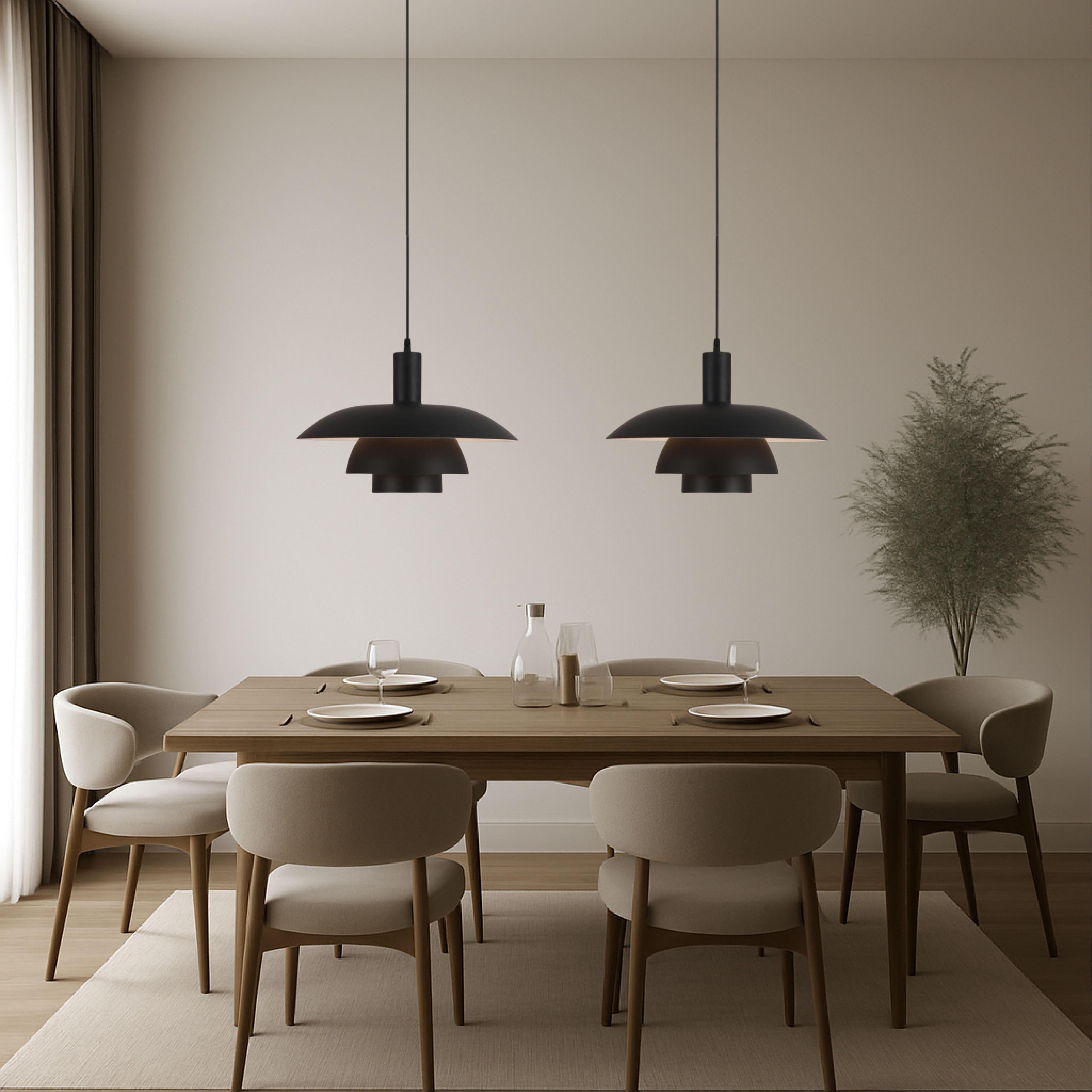Lampada a sospensione Liora in stile nordico, in quattro colori e due dimensioni