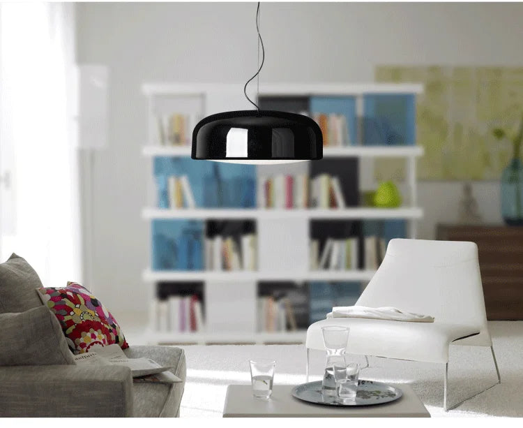 Závěsné svítidlo FjordLume, severský kulatý design, 3 velikosti v černé nebo bílé barvě