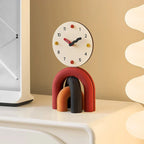 Horloge de table LumenArc Nordic Arch, bambou et métal, finition mate ou brillante