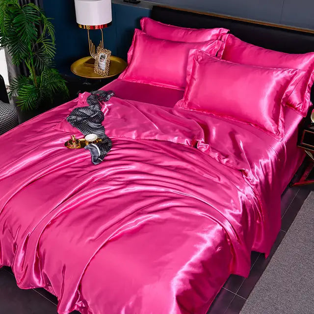 Velouria Silky Satin Duvet Cover, 17 Colours, 5 Sizes Plus Pillowcases