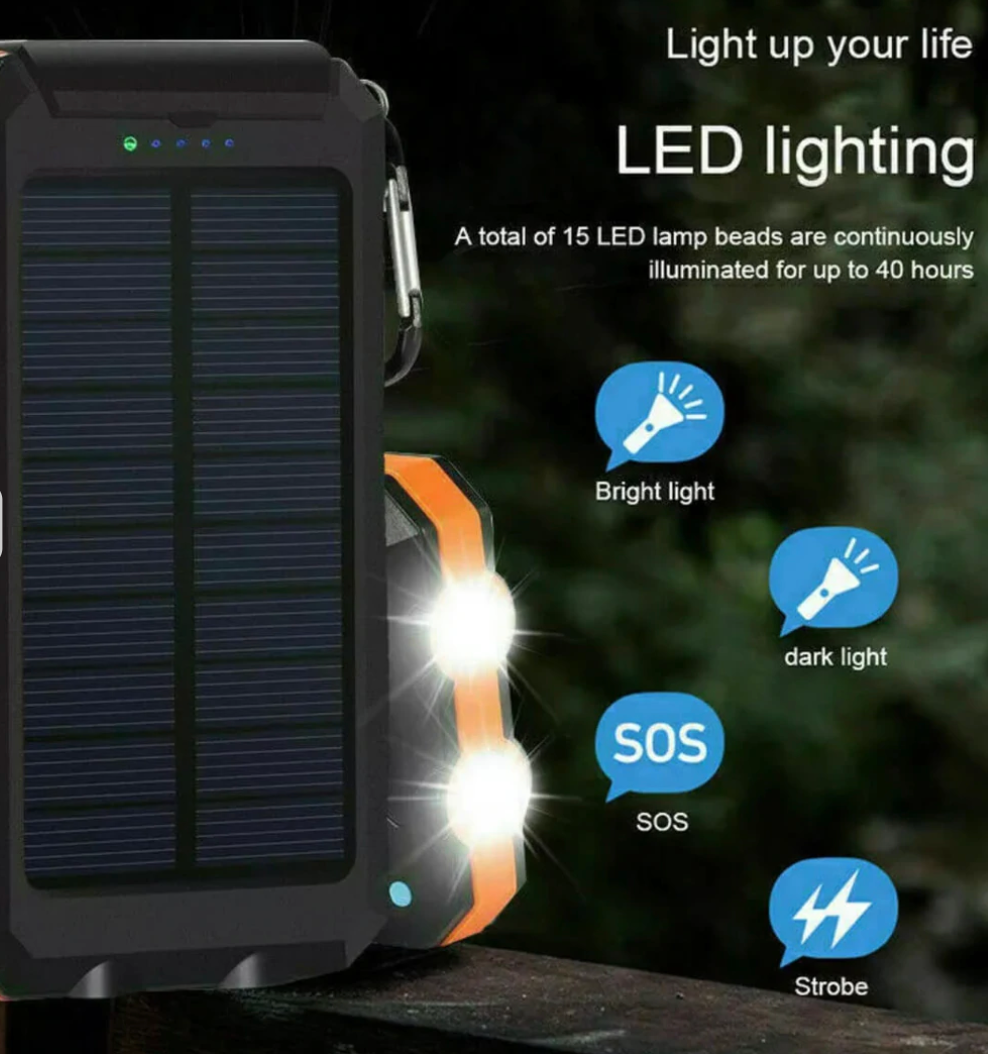 Bateria externa solar impermeável SolarCharge Elite para viagens