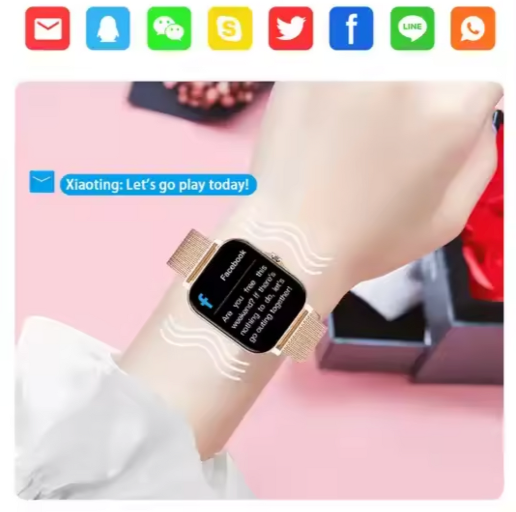 NovaVel Luma Women's Smartwatch With Fitness Tracker, Sleek Touchscreen