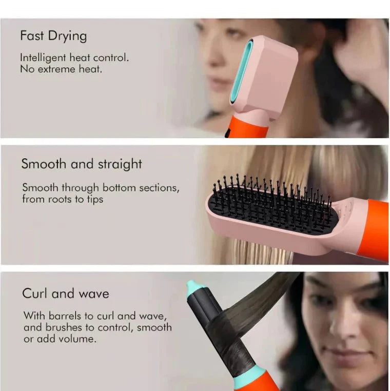 Hair Styler 5-In-1 With Curling Barrel And Hot Air Brush, NovaFlex