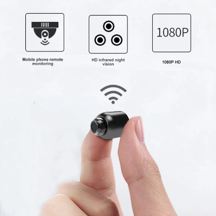 Mini WiFi bezpečnostní kamera, 1080p voděodolná s nočním viděním, záběr 160°