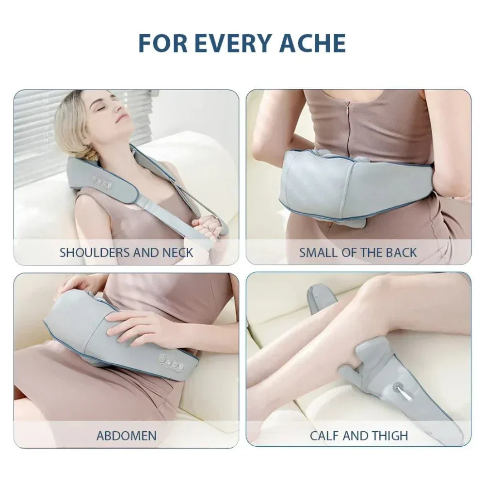 מכשיר עיסוי שיאצו חשמלי לצוואר ושרירי הטרפז ללחץ עמוק - Fioriscas