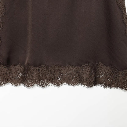 Ensemble Vintage Café Bohème I Haut en Dentelle & Jupe Mi-Longue Chic