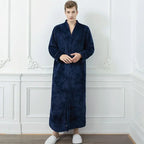 CozyNest Thermal Flannel Maternity Robe, Extra-Long Fit