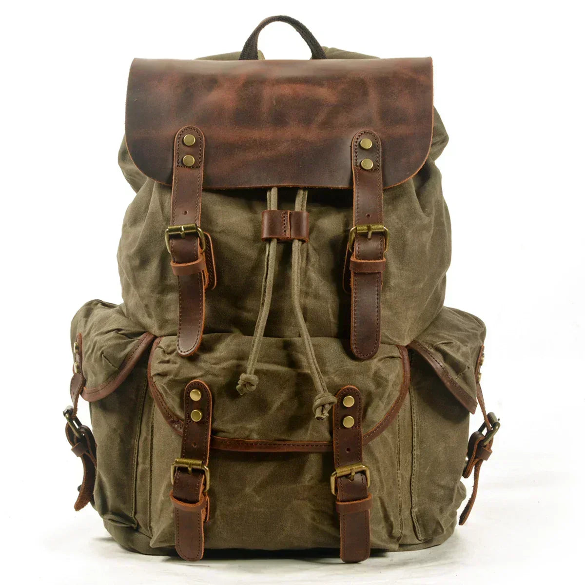 Ridgeway gewaxte canvas reistas met leren accenten, 23L inhoud