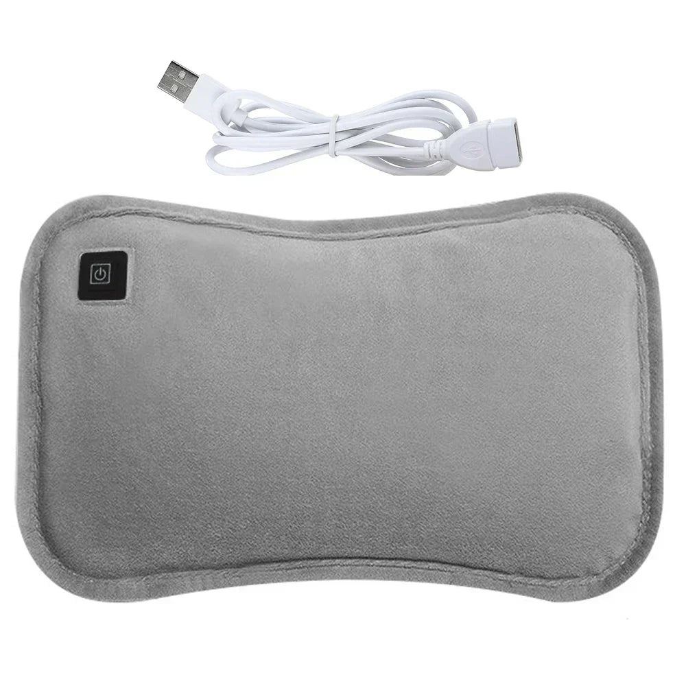 Varmepude, USB-genopladelig bærbar varmer, lysegrå eller grøn, CozyGlow