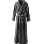 CozyNest Thermal Flannel Maternity Robe, Extra-Long Fit