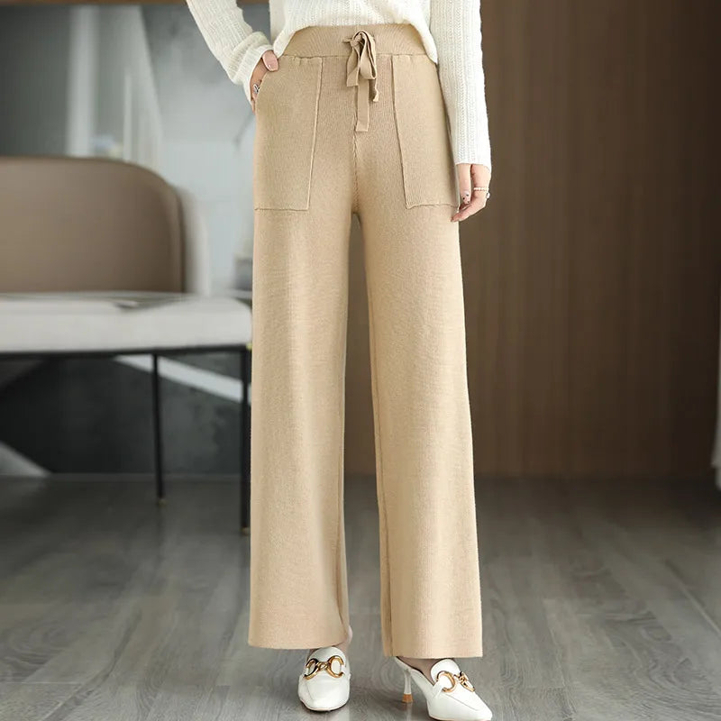 Aveline Wide-Leg Wool Sweatpants for Everyday Loungewear