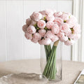 Lyra Silk Peony Bouquet, 27 Lifelike Blooms For Weddings & Home Decor