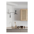 NovaSwing Wall Lamp, Swing-Arm Reach, Plug-In With Frosted Shade