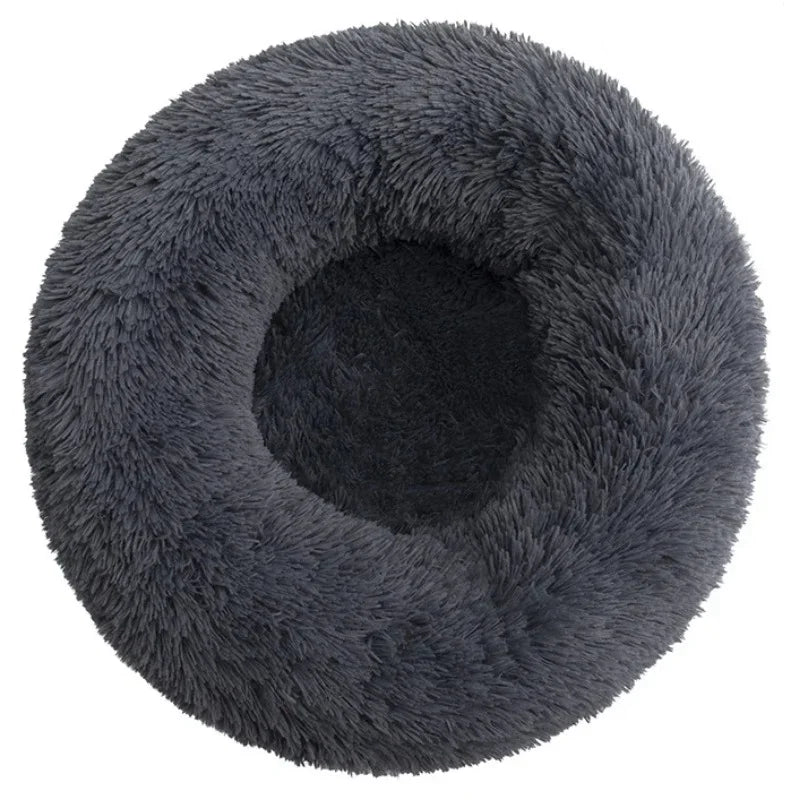CozySphere Plush Round Pet Bed, Non-Slip Washable Base for Cats and Dogs