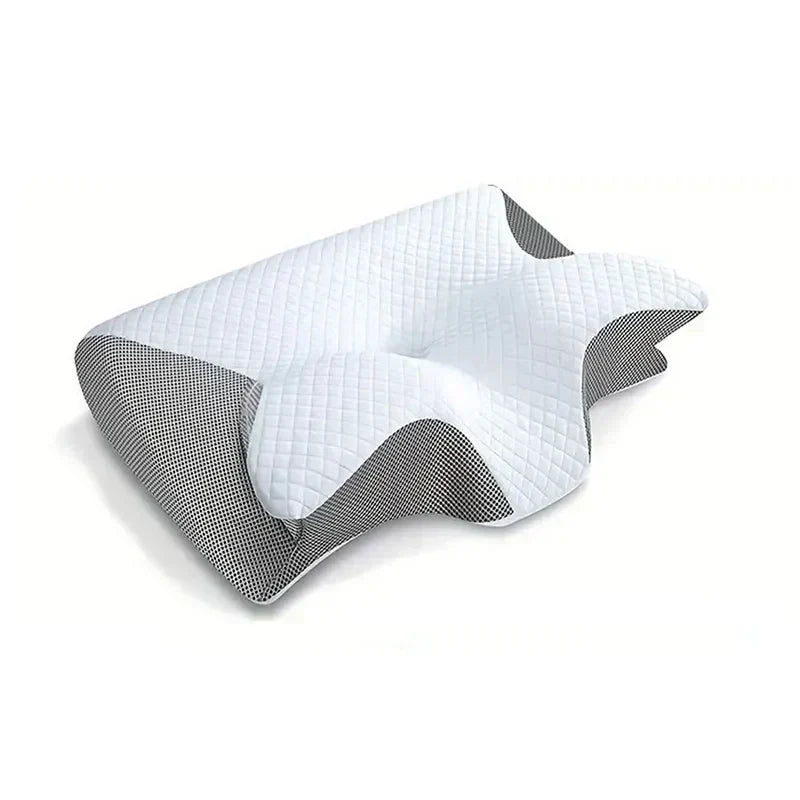 Oreiller cervical ergonomique SomniEase profilé en mousse à mémoire de forme, avec soutien du cou