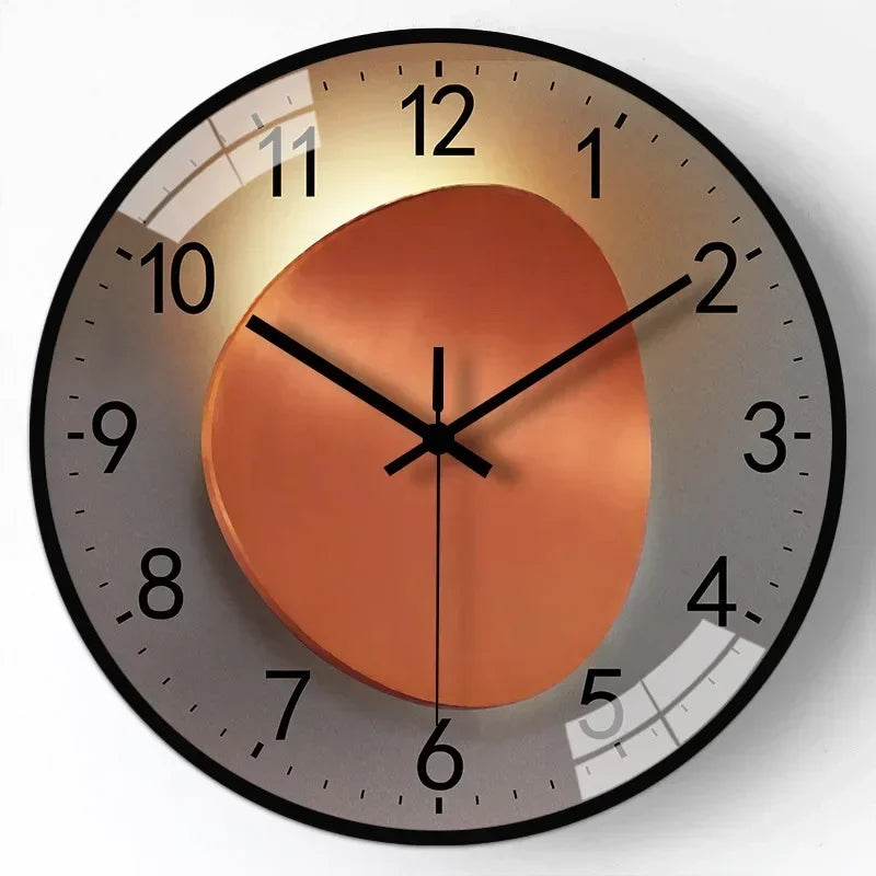 Lautlose, nicht tickende Wanduhr mit klassischem rundem Zifferblatt für Schlafzimmer oder Büro