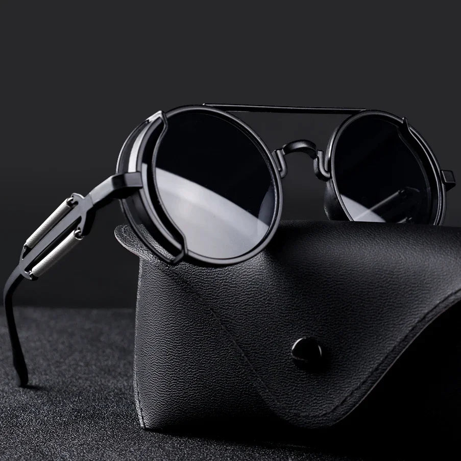 FluxNova Rogue Fusion Round Mirror Sunglasses With Gear Detailing
