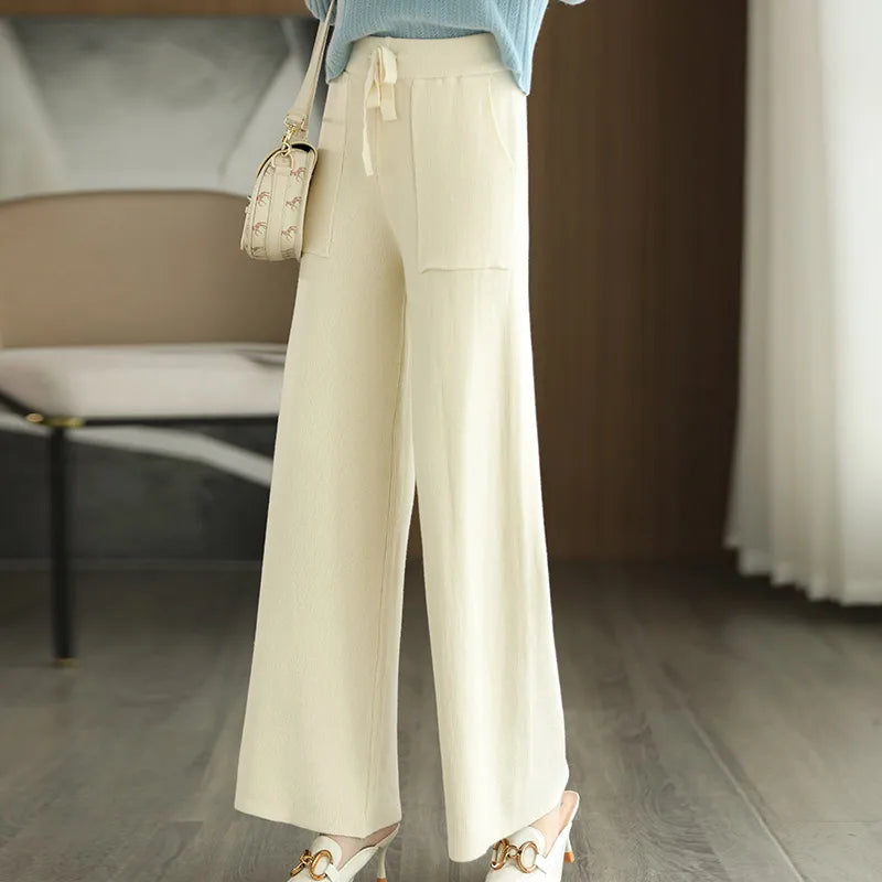 Aveline Wide-Leg Wool Sweatpants for Everyday Loungewear