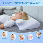 Oreiller cervical ergonomique SomniEase profilé en mousse à mémoire de forme, avec soutien du cou