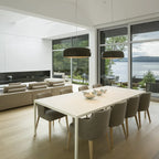 Závěsné svítidlo FjordLume, severský kulatý design, 3 velikosti v černé nebo bílé barvě