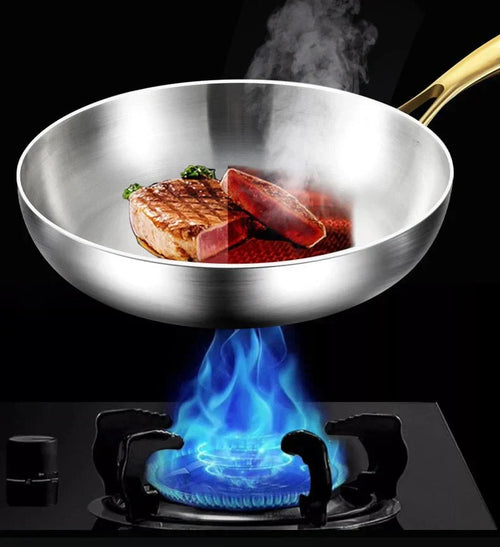 Padella in acciaio inox 316 con design a 7 strati, spessore parete 2 mm e compatibilità induzione - Fioriscas