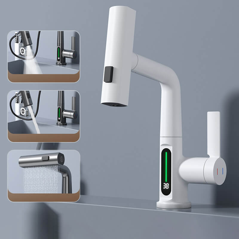 Ausziehbare Küchenarmatur, Aqualine FluxPull mit 60-cm-Schlauch und 360°-Schwenkfunktion