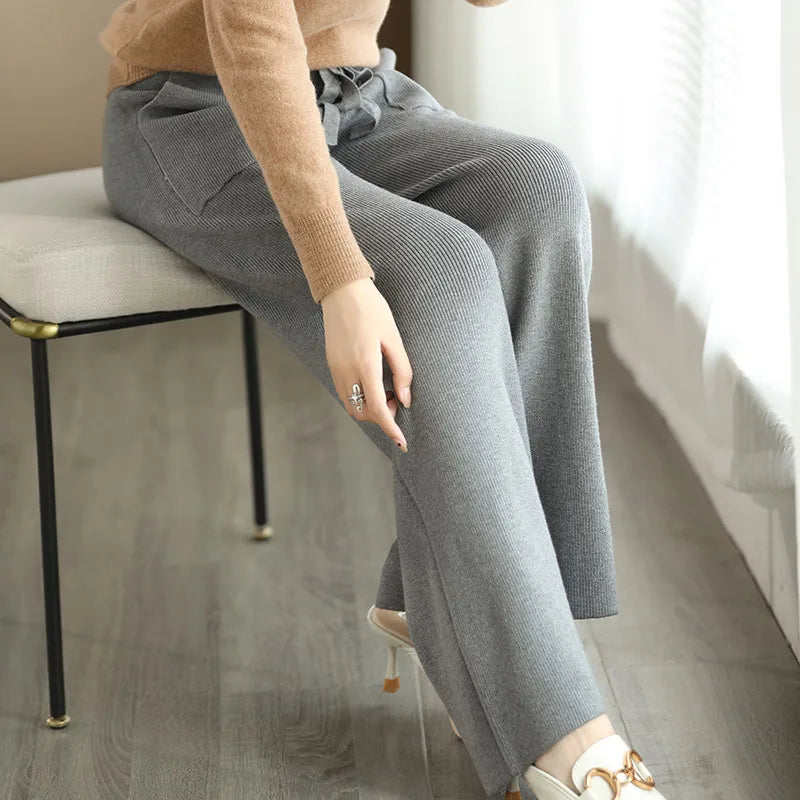 Aveline Wide-Leg Wool Sweatpants for Everyday Loungewear