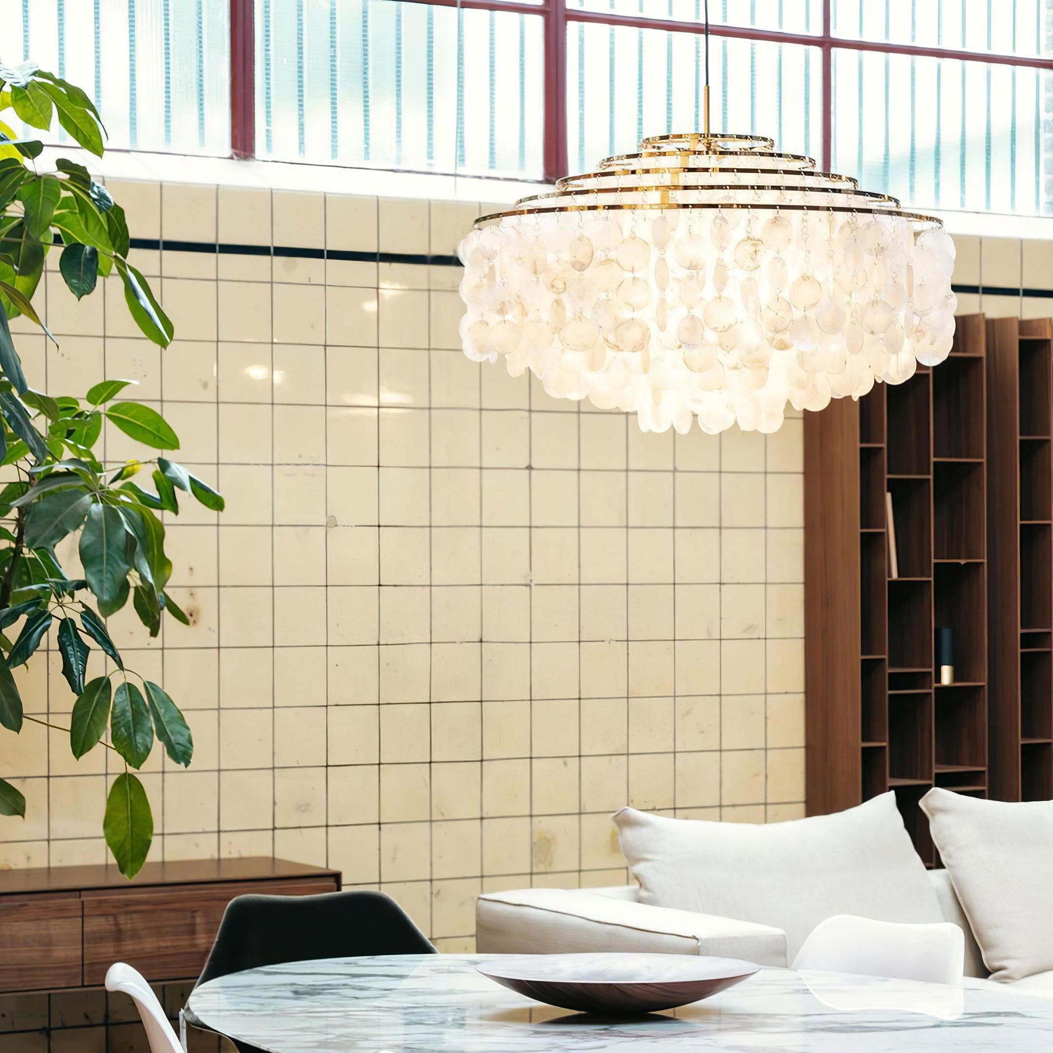 Elios Elegant Capiz Shell Chandelier | Fioriscas