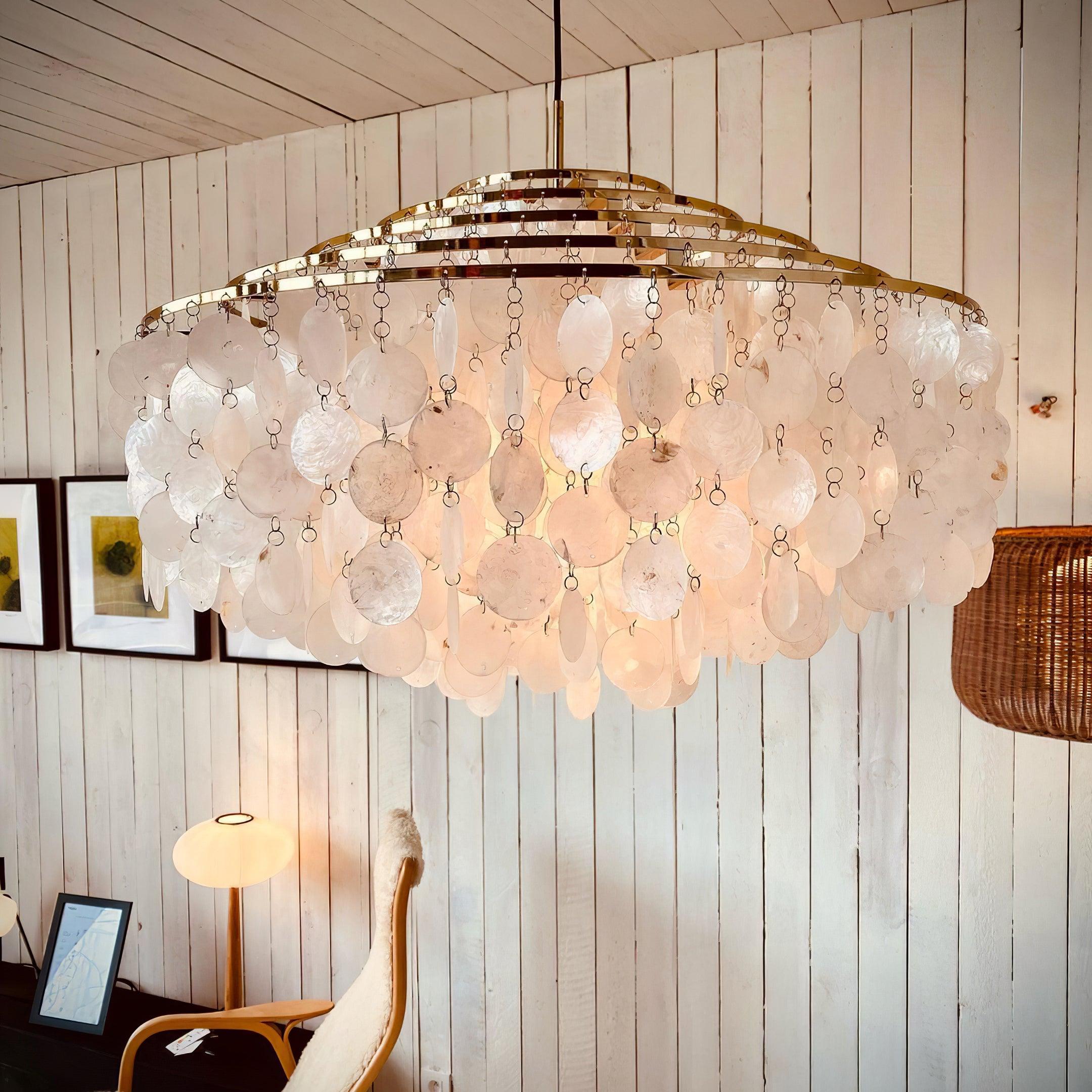 Elios Elegant Capiz Shell Chandelier | Fioriscas