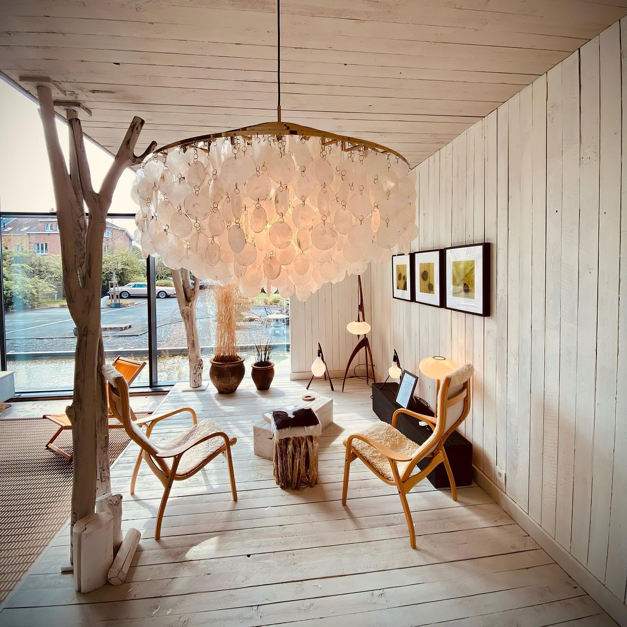 Elios Elegant Capiz Shell Chandelier | Fioriscas